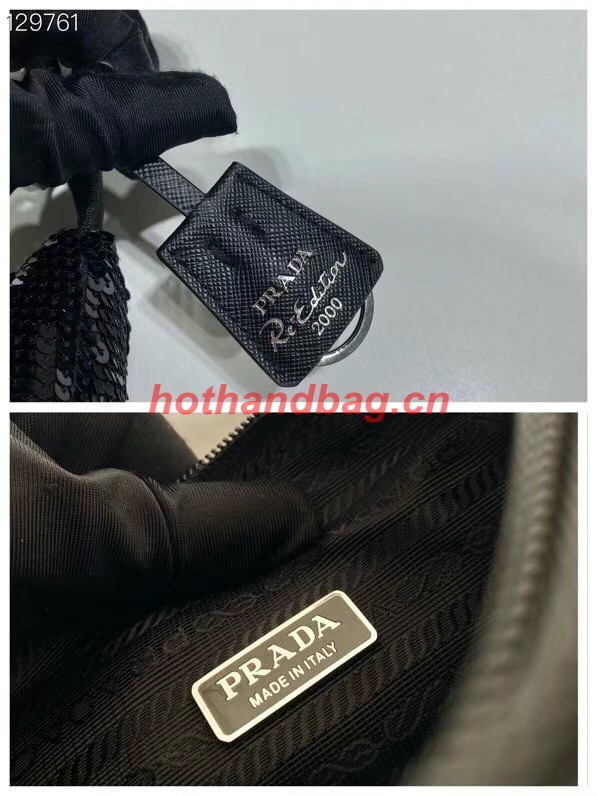 Prada Re-Edition 2000 sequined Re-Nylon mini-bag 1BC515 black