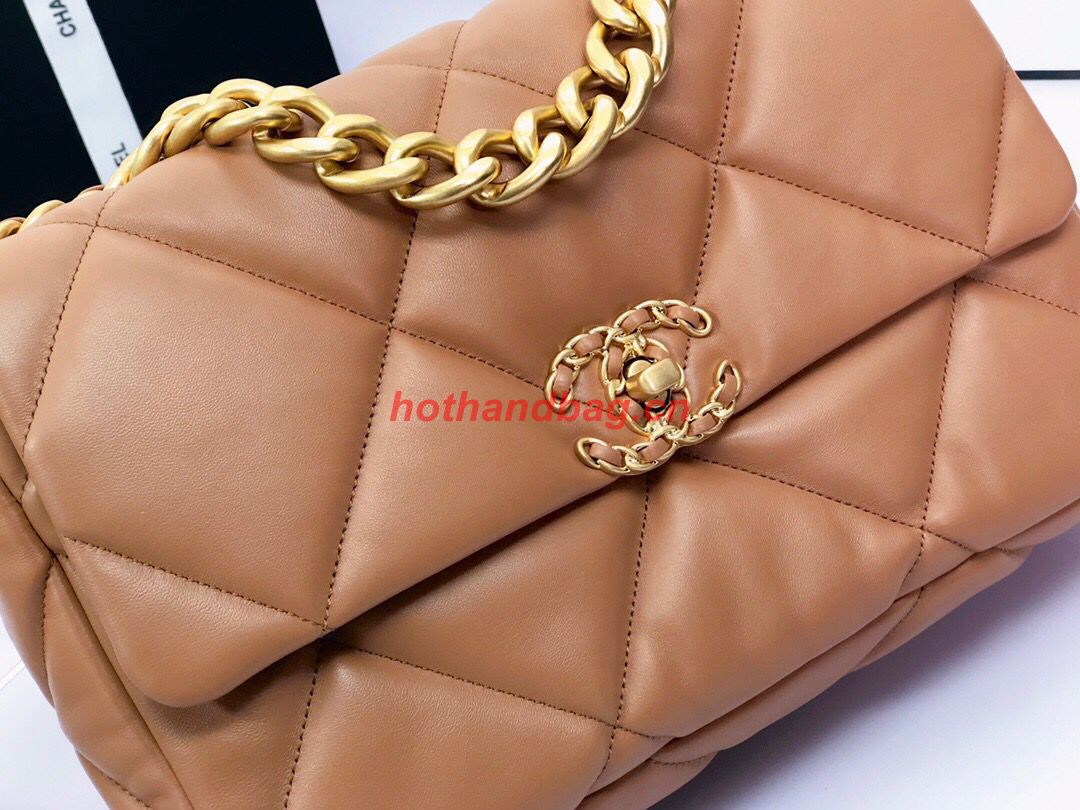 CHANEL 19 HANDBAG AS1160 AS1161 Caramel