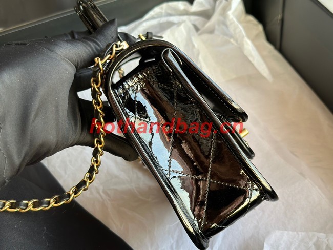 Chanel MINI FLAP BAG WITH TOP HANDLE AS3652 black