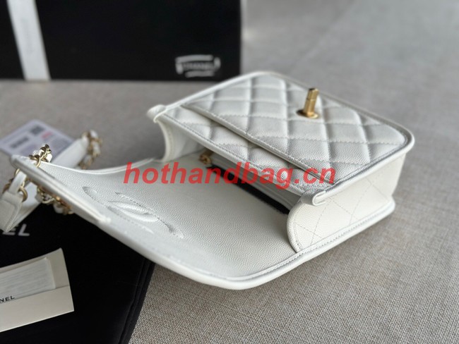 Chanel MINI FLAP BAG WITH TOP HANDLE AS3652 white