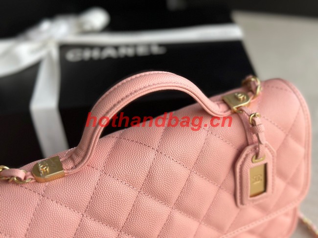 Chanel SMALL FLAP BAG WITH TOP HANDLE AS3653 pink