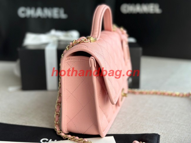 Chanel SMALL FLAP BAG WITH TOP HANDLE AS3653 pink