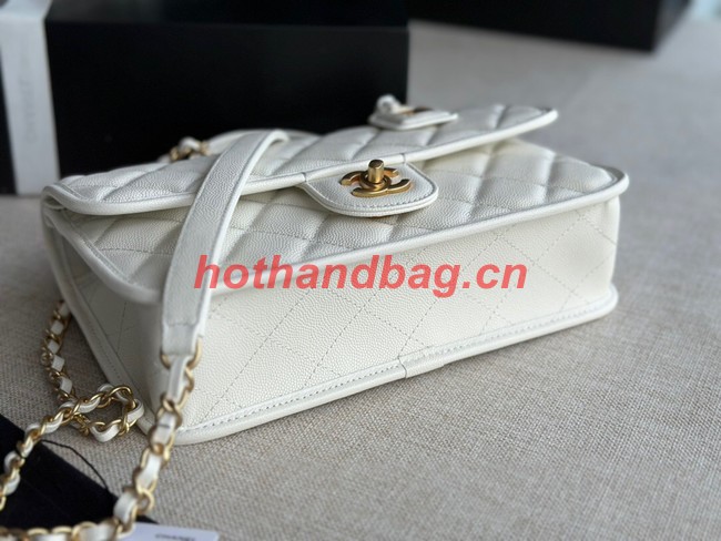 Chanel SMALL FLAP BAG WITH TOP HANDLE AS3653 white