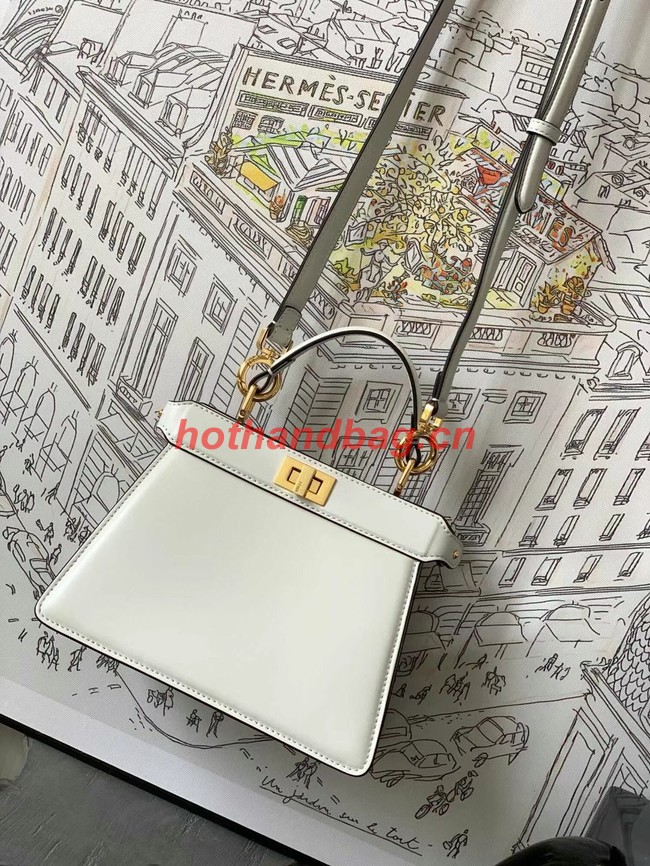 FENDI Peekaboo ISeeU Petite padded nappa leather bag 8BN335 White