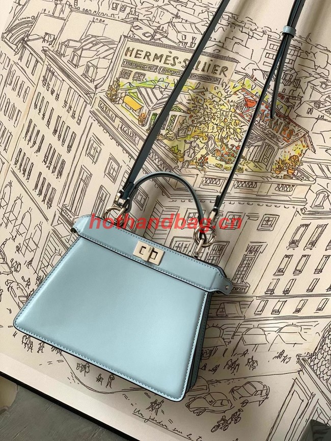 FENDI Peekaboo ISeeU Petite padded nappa leather bag 8BN335 sky blue