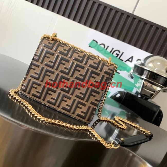 FENDI Kan I Black leather bag 8M0417 black