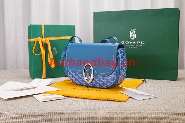 Goyard Calfskin Leather shoulder bag 9967 sky blue