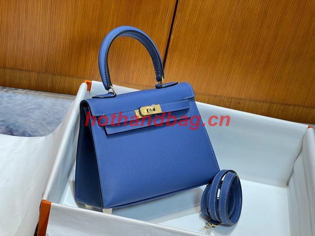 Hermes Kelly 20cm Shoulder Bags Epsom KL2750 blue&gold