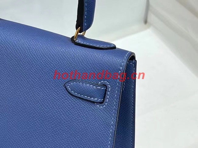 Hermes Kelly 20cm Shoulder Bags Epsom KL2750 blue&gold