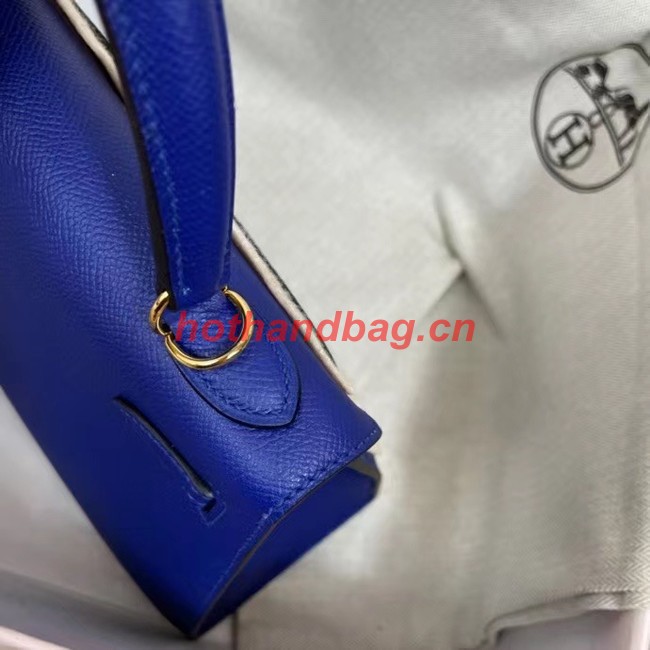 Hermes Kelly 25cm Shoulder Bags Epsom KL2755 Electrooptic blue&gold