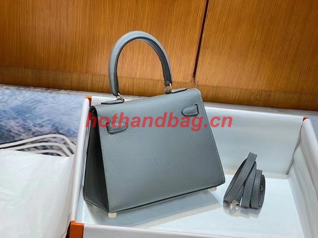 Hermes Kelly 20cm Shoulder Bags Epsom KL2750 Iron gray&gold