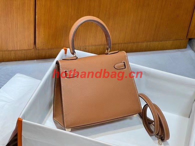 Hermes Kelly 20cm Shoulder Bags Epsom KL2750 brown&gold