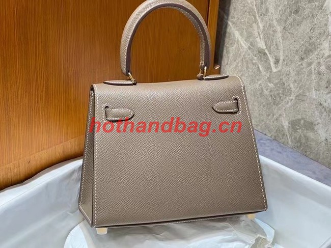 Hermes Kelly 20cm Shoulder Bags Epsom KL2750 gray&gold