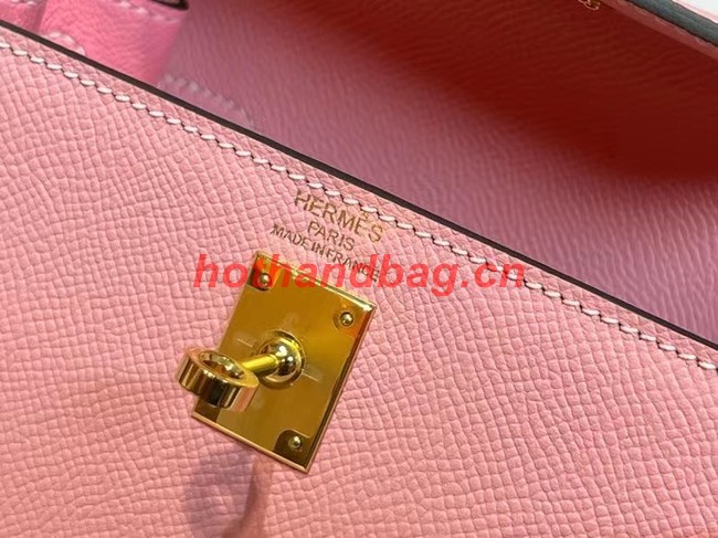 Hermes Kelly 20cm Shoulder Bags Epsom KL2750 pink&gold