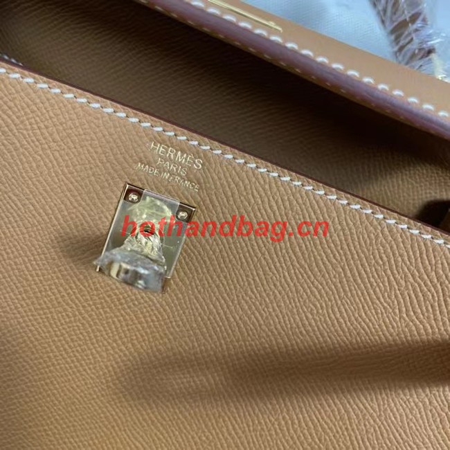 Hermes Kelly 25cm Shoulder Bags Epsom KL2755 brown&gold-Tone Metal