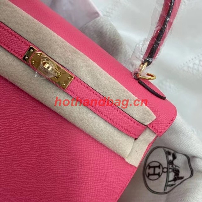 Hermes Kelly 25cm Shoulder Bags Epsom KL2755 rose&gold-Tone Metal