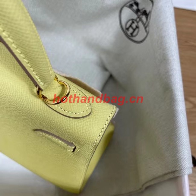 Hermes Kelly 25cm Shoulder Bags Epsom KL2755 yellow&gold-Tone Metal