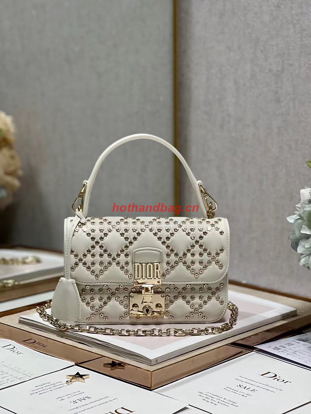 DIOR BAG Lucky Star Cannage Lambskin C2628 Latte