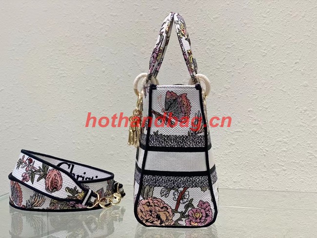 DIOR MEDIUM LADY D-LITE BAG Multicolor Dior Jardin Botanique Embroidery M0565