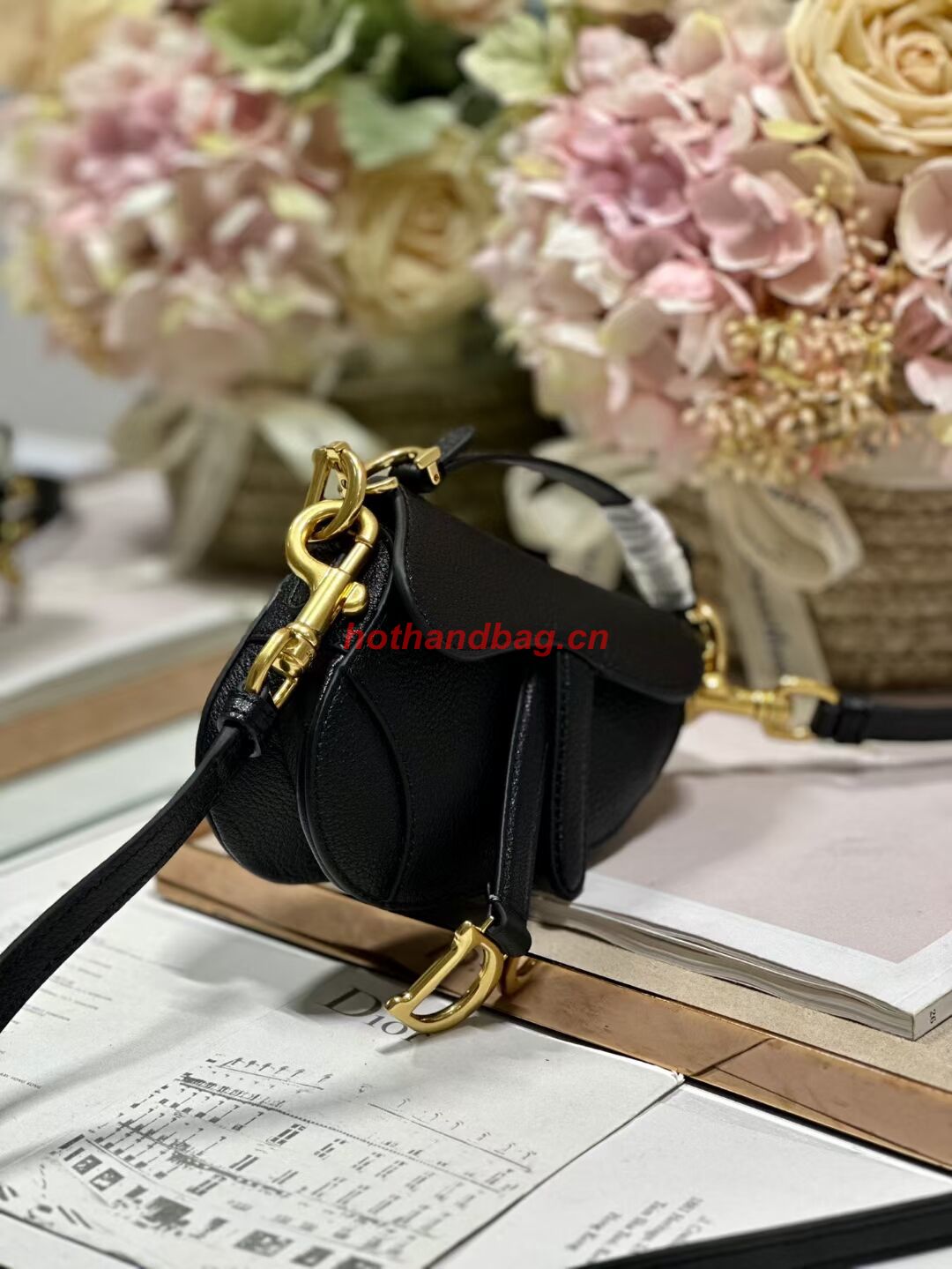 DIOR MICRO SADDLE BAG Antique Goatskin S5685CC black