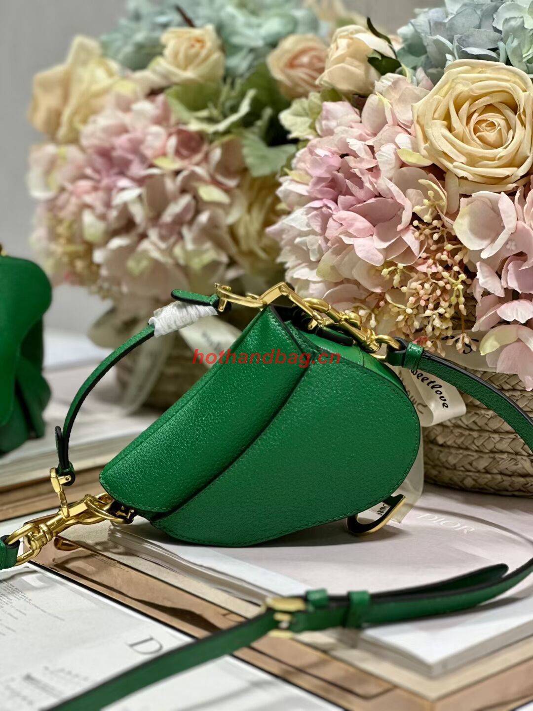 DIOR MICRO SADDLE BAG Antique Goatskin S5685CC green