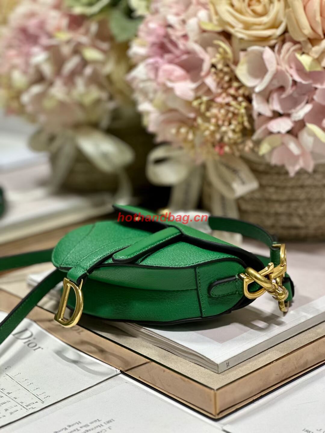 DIOR MICRO SADDLE BAG Antique Goatskin S5685CC green