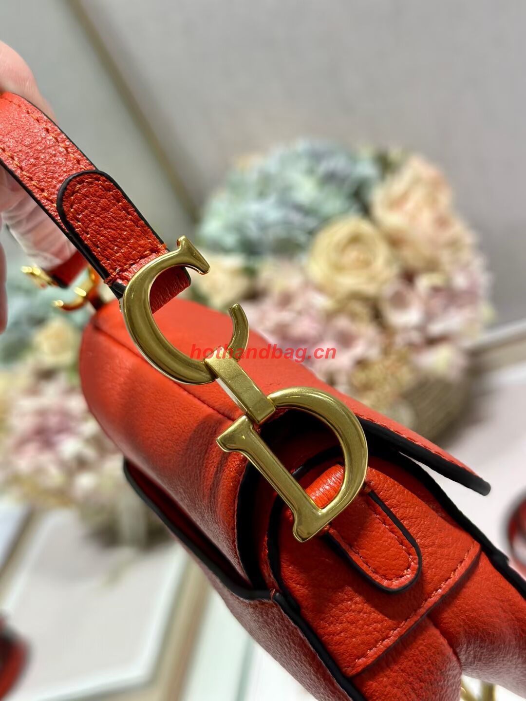 DIOR MICRO SADDLE BAG Antique Goatskin S5685CC orange