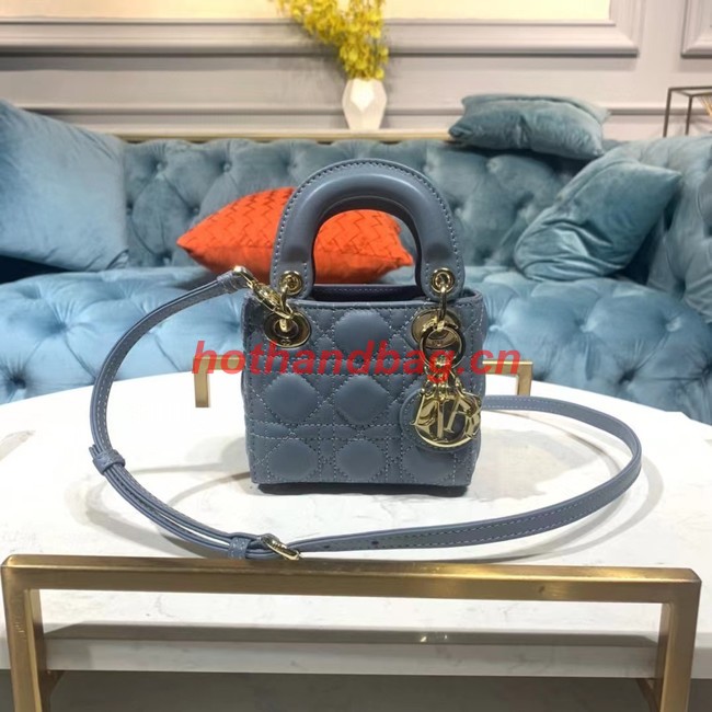 MICRO LADY DIOR BAG Cloud Blue Cannage Lambskin S0856O