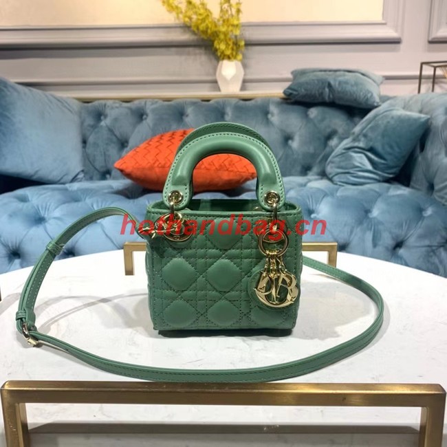 MICRO LADY DIOR BAG Scarlet Cannage Lambskin S0856O green