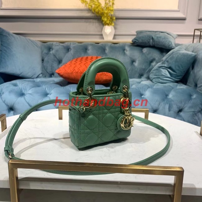 MICRO LADY DIOR BAG Scarlet Cannage Lambskin S0856O green