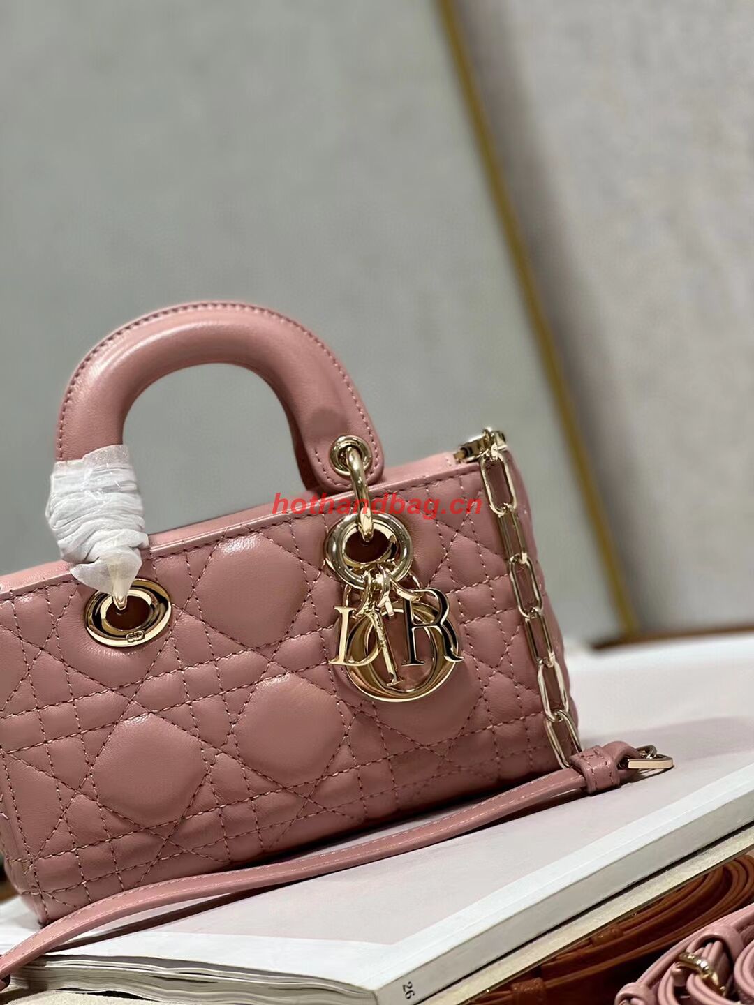 DIOR MICRO LADY D-JOY BAG Cannage Lambskin S0910 pink