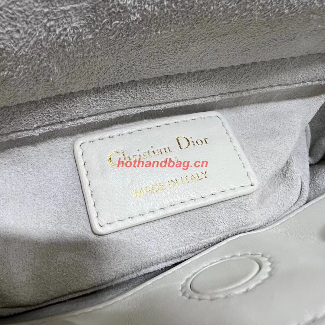 DIOR MICRO LADY D-JOY BAG Cannage Lambskin S0910 white