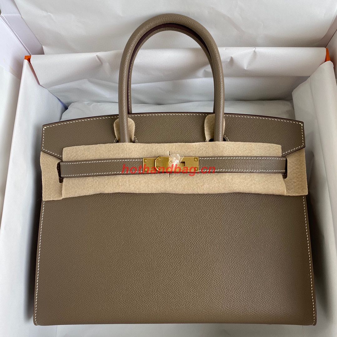 Hermes Birkin Bag Original Epsom Leather 30CM 17825 Elephant Grey