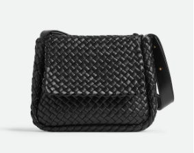 Bottega Veneta Small padded intreccio leather shoulder bag 709418 black