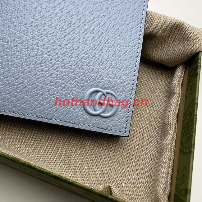 Gucci GG Marmont leather bi-fold wallet 428726 light  blue