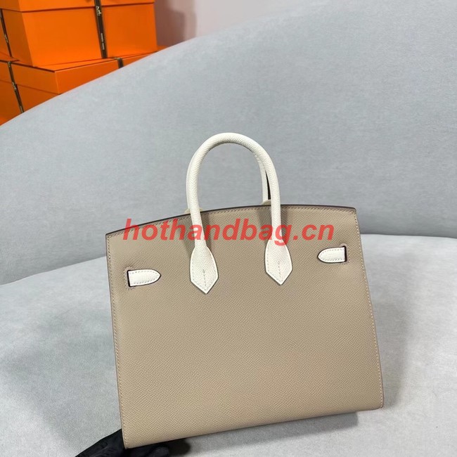 Hermes Original Togo Leather HB30O light gray&white