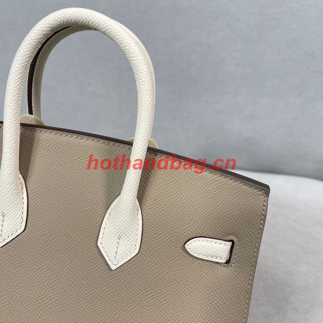 Hermes Original Togo Leather HB30O light gray&white