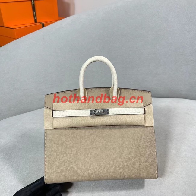 Hermes Original Togo Leather HB30O light gray&white