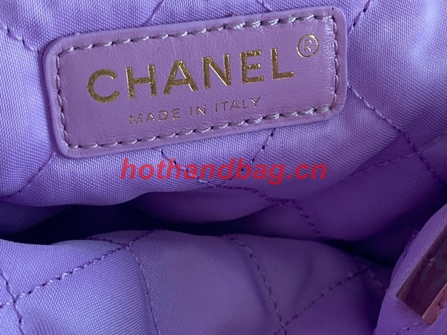 LARGE BACK PACK CHANEL 22 AS3313 Lavender&GOLD