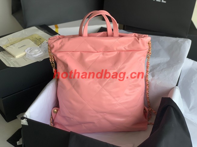 LARGE BACK PACK CHANEL 22 AS3313 LIGHT PINK&GOLD