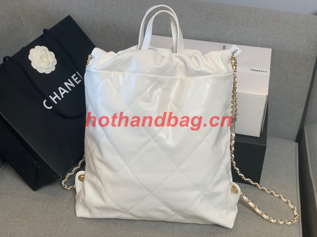 LARGE BACK PACK CHANEL 22 AS3313 WHITE&GOLD