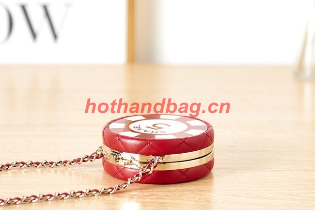 CHANEL CLUTCH WITH CHAIN AP3074 Red & White