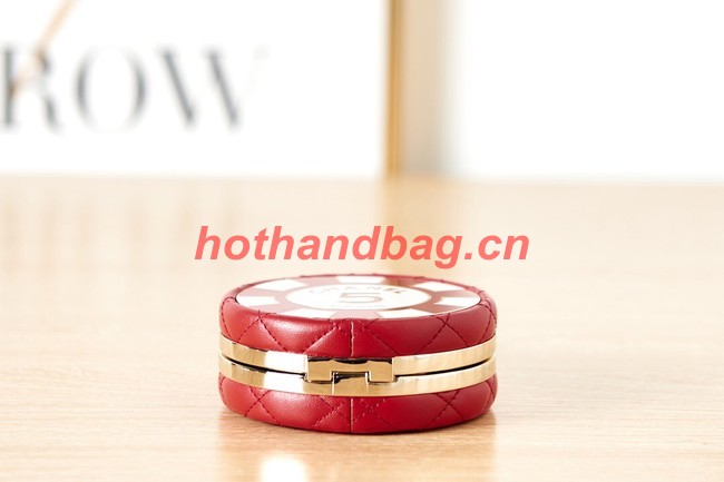 CHANEL CLUTCH WITH CHAIN AP3074 Red & White