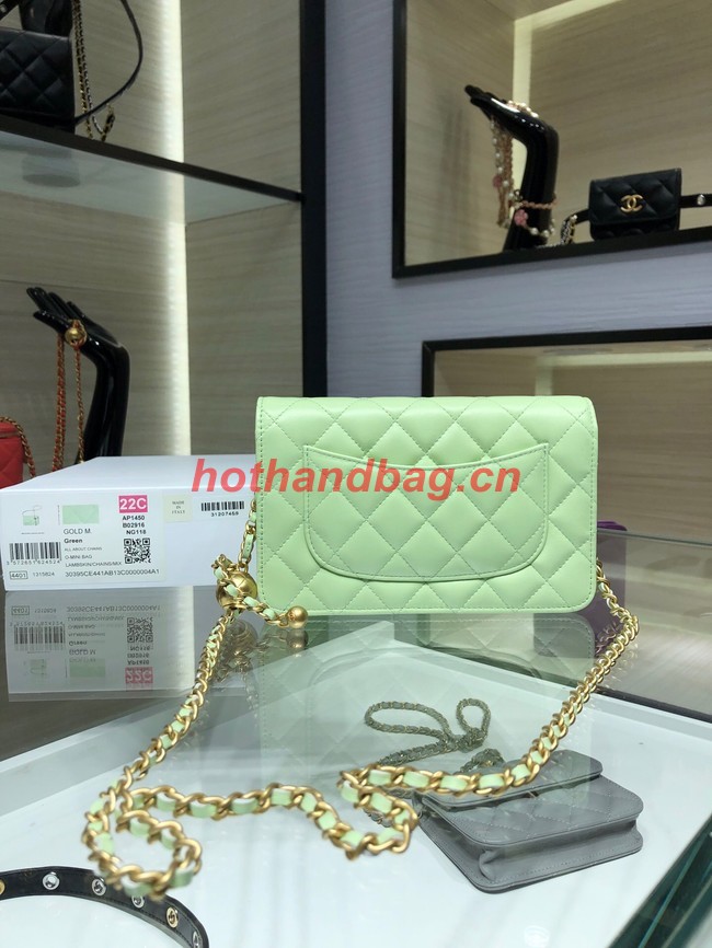 CHANEL WALLET ON CHAIN AP1450 light green