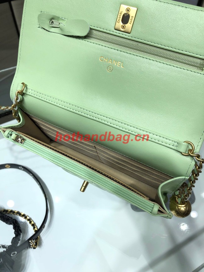 CHANEL WALLET ON CHAIN AP1450 light green