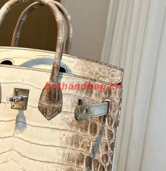 Hermes Birkin 30CM Original South African Nile Crocodile Leather Bag BK30 White&Gray