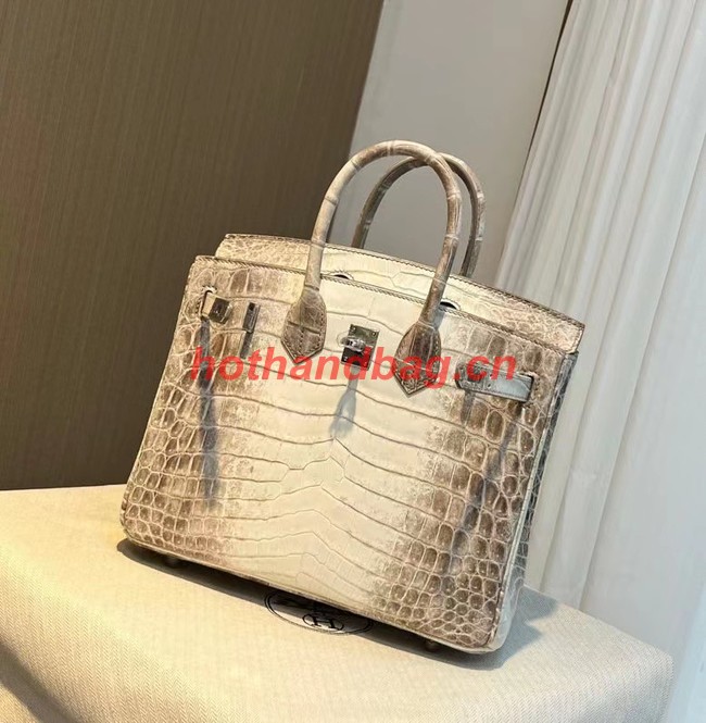 Hermes Birkin 30CM Original South African Nile Crocodile Leather Bag BK30 White&Gray