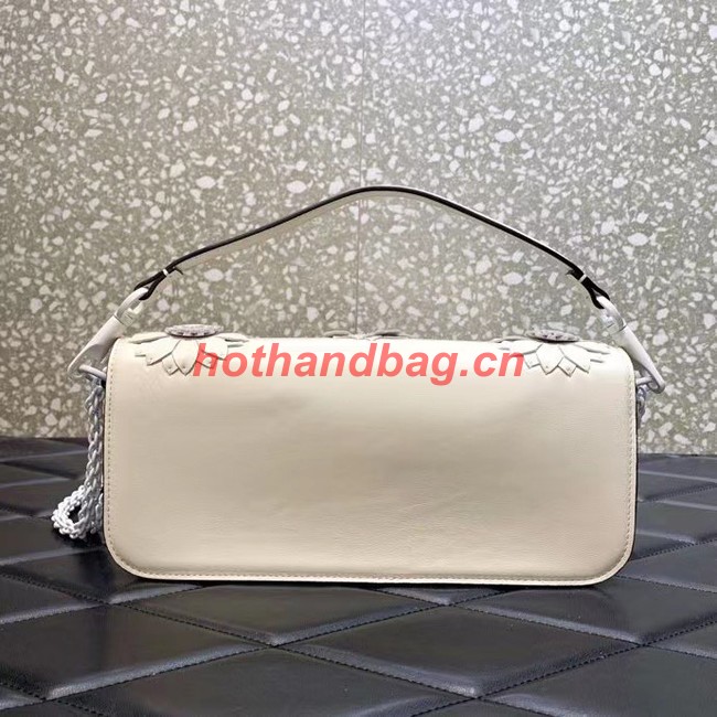 VALENTINO FLORAL TRIM LOCO BAG WB0K30P WHITE