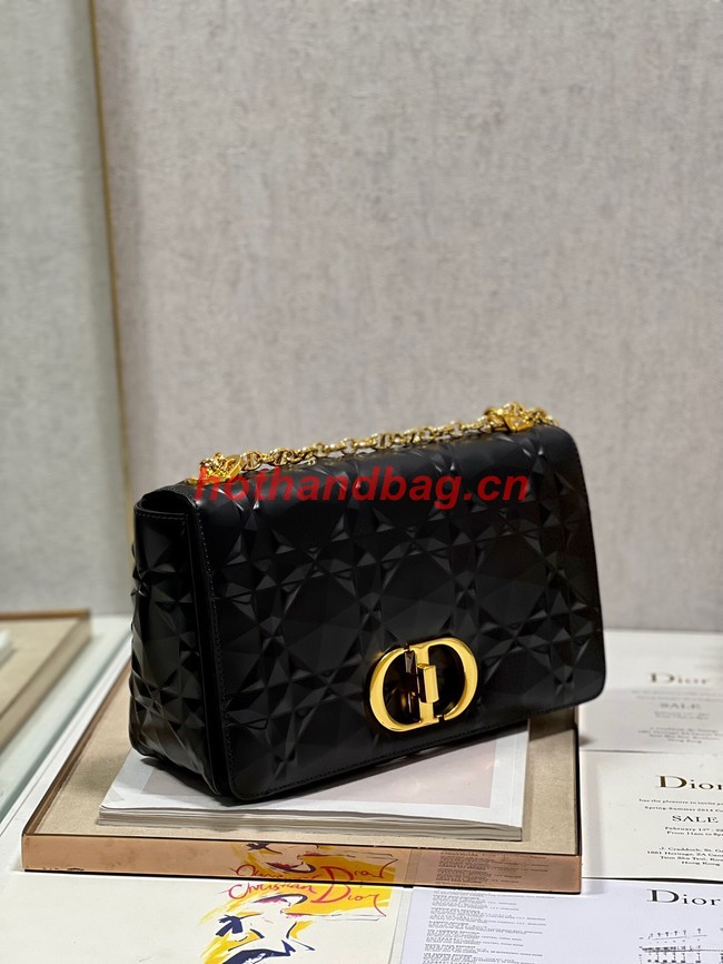 MEDIUM DIOR CARO BAG Cannage Calfskin with Diamond Motif M9241UW black&gold