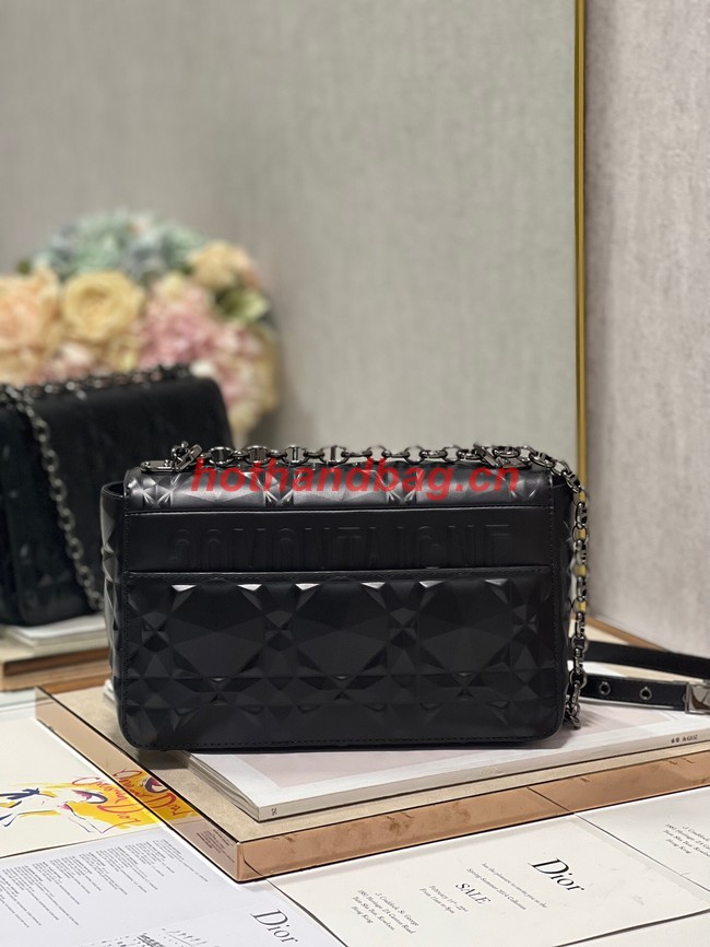 MEDIUM DIOR CARO BAG Cannage Calfskin with Diamond Motif M9242UW black&black